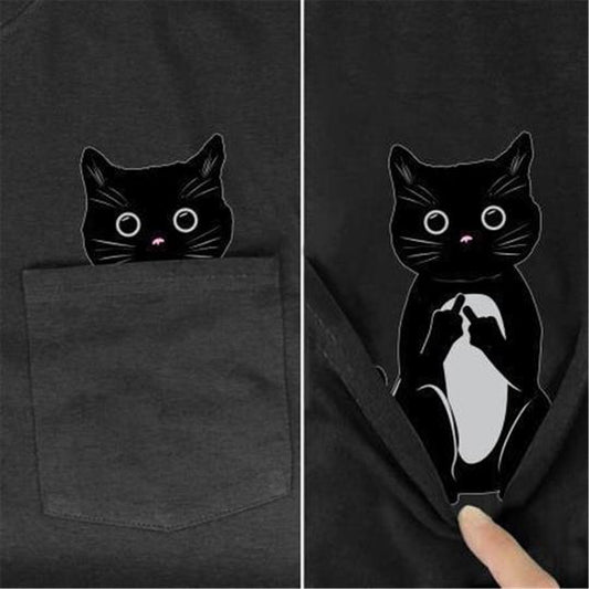 Cat T-Shirt Pocket
