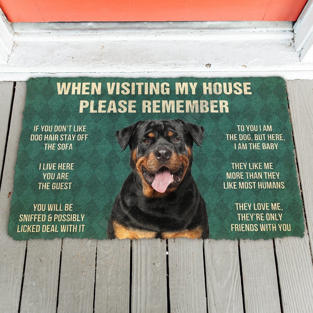 Rottweiler Dog's - House Rules - Doormat