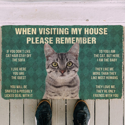 Cat - House Rules - Doormat