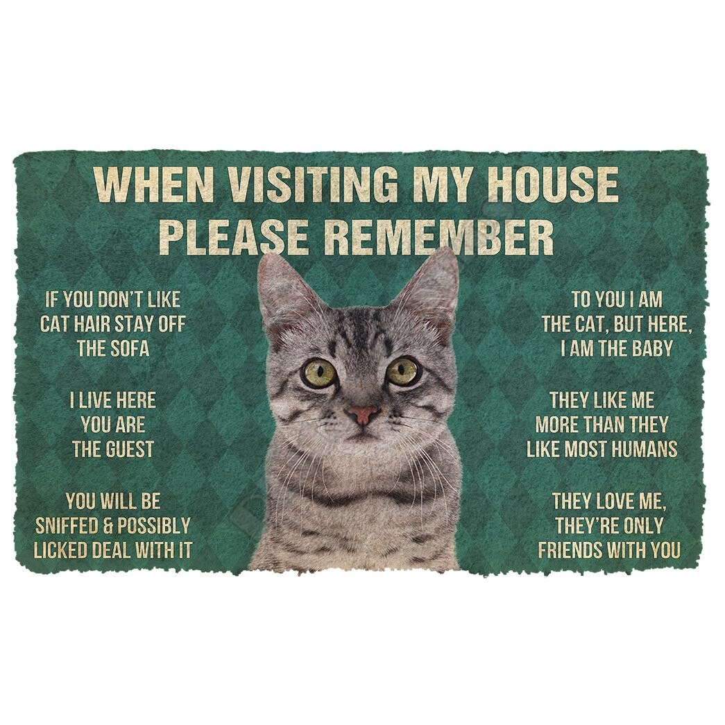 Cat - House Rules - Doormat