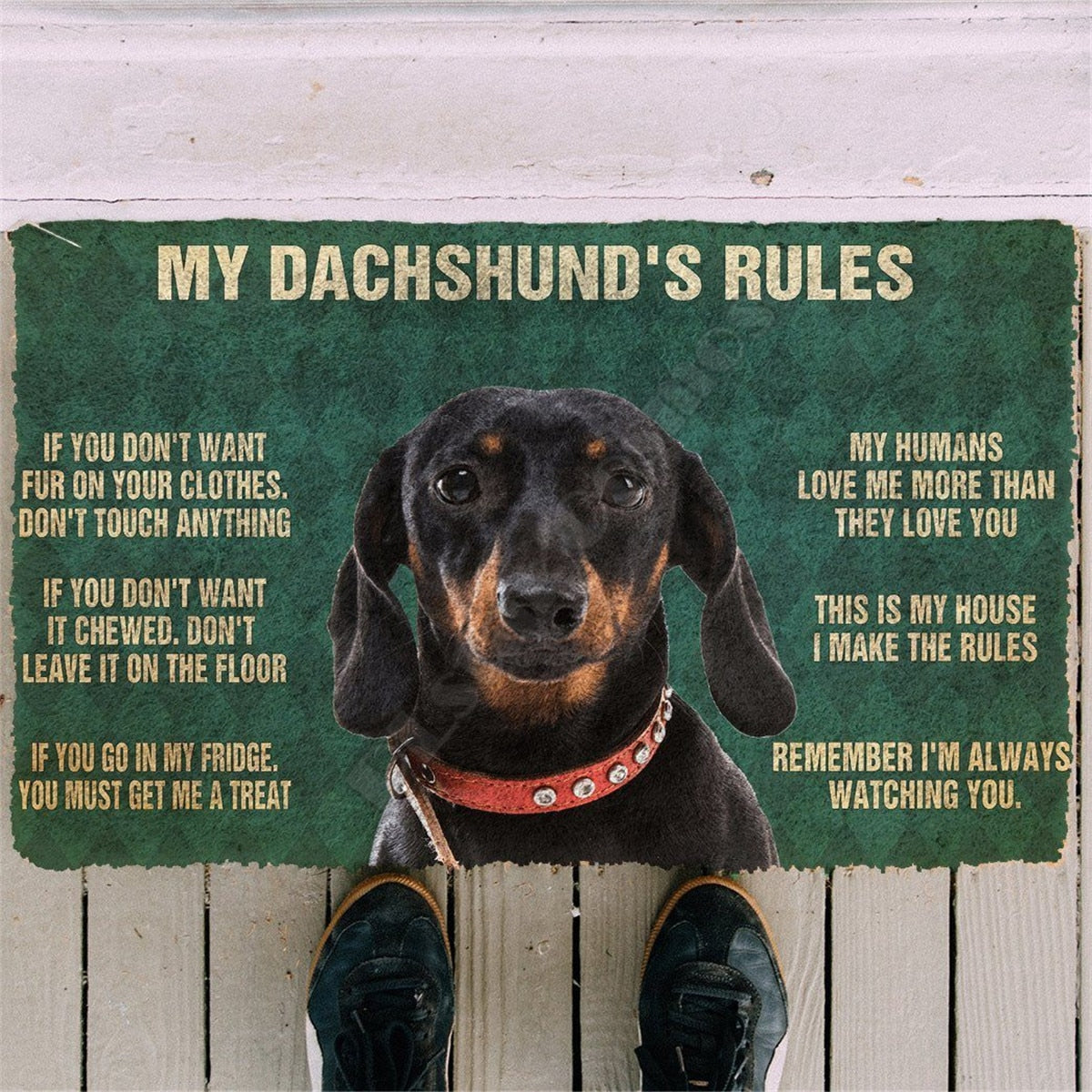My Dachshund's Rules - Doormat