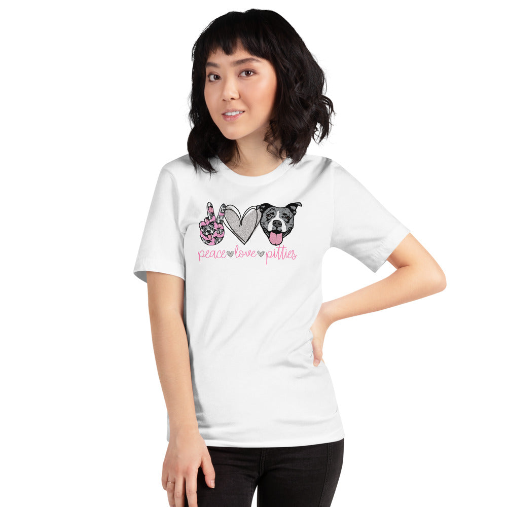 Peace, Love and Pitties - Unisex T-Shirt